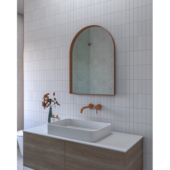Κρεμαστός Καθρέπτης Iron Arch 60x80 εκ. με Led Brushed (Βουρτσισμένο Ίνοξ)